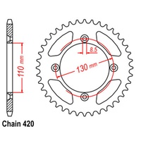 SUPERSPROX 420 PITCH HONDA CR80/CR85 REAR SPROCKET 