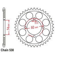 SUPERSPROX 530 PITCH YAMAHA RD350 LC REAR SPROCKET