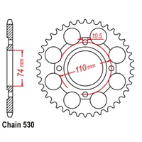 SUPERSPROX 530 PITCH RD250 LC REAR SPROCKET