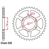 SUPERSPROX 530 PITCH YAMAHA REAR SPROCKET 