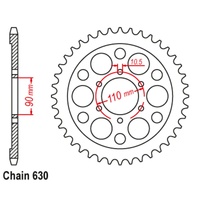 SUPERSPROX 630 PITCH YAMAHA REAR SPROCKET 