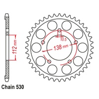 SUPERSPROX 530 PITCH YAMAHA REAR SPROCKET 
