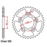 SUPERSPROX 520 PITCH APRILIA/CAGIVA 125 RS REAR SPROCKET 
