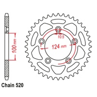 SUPERSPROX 44T 520 PITCH DUCATI SCRAMBLER REAR SPROCKET 