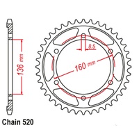 SUPERSPROX 520 PITCH APRILIA/BMW REAR SPROCKET 