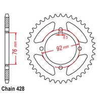 SUPERSPROX 428 PITCH HONDA REAR SPROCKET  