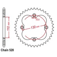 SUPERSPROX 520 PITCH HONDA REAR SPROCKET 