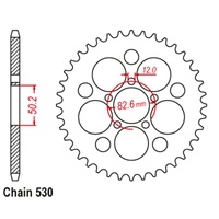 SUPERSPROX 530 PITCH HARLEY DAVIDSON REAR SPROCKET