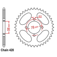 SUPERSPROX 428 PITCH HYOSUNG XRX 125 REAR SPROCKET 