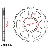 SUPERSPROX 520 PITCH HYOSUNG GV/GT250 REAR SPROCKET 