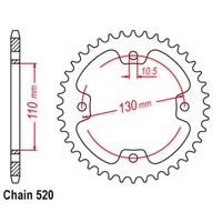 SUPERSPROX 520 PITCH KAWASAKI KFX450 R REAR SPROCKET 