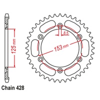 SUPERSPROX 428 PITCH HONDA AGXR190 REAR SPROCKET 