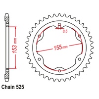 SUPERSPROX 525 PITCH KTM 1290 SUPER DUKE 15-16 REAR SPROCKET 
