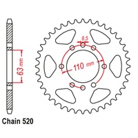 SUPERSPROX 520 PITCH KTM 200/390 DUKE REAR SPROCKET