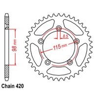 SUPERSPROX 420 PITCH KTM 65 REAR SPROCKET 