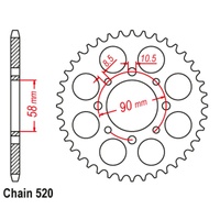 SUPERSPROX 520 PITCH KTM 200 DUKE REAR SPROCKET 