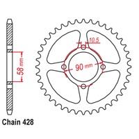 SUPERSPROX 428 PITCH HONDA CBR125  REAR SPROCKET