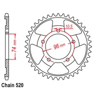 SUPERSPROX 520 PITCH HONDA NSR250 REAR SPROCKET