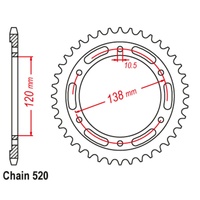 SUPERSPROX 520 PITCH HONDA CBR250 R 11-13 REAR SPROCKET 