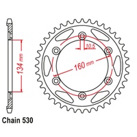 SUPERSPROX 530 PITCH HONDA REAR SPROCKET 