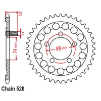 SUPERSPROX 520 PITCH HONDA NSR250 REAR SPROCKET 