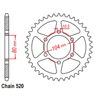 SUPERSPROX 45T 520 PITCH ALLOY REAR SPROCKET - BLACK