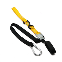 Kustom Hardware MX Tie Down 25mm Snap Hook - Black Yellow Soft Loop