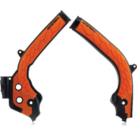 ACERBIS X-GRIP FRAME GUARDS SX/F FC TC 16-18 EXC/F TE FE 17-19 BLACK ORANGE