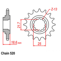 RK FRONT SPROCKET STEEL 15T 520 PITCH