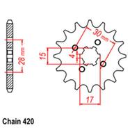 RK FRONT SPROCKET - STEEL 14T 420P D/D