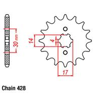 RK FRONT SPROCKET STEEL 15T 428 PITCH