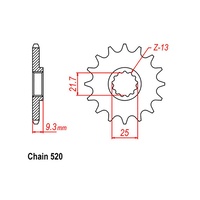 RK - STEEL 13T 520P FRONT SPROCKET