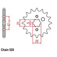 RK FRONT SPROCKET - STEEL 14T 520P D/D