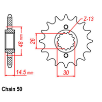 RK FRONT SPROCKET - STEEL 16T 530 PITCH