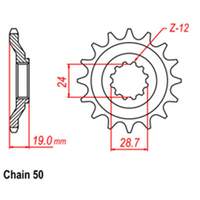 RK FRONT SPROCKET - STEEL 17T 530 PITCH