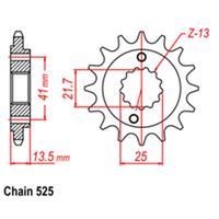 RK FRONT SPROCKET STEEL 525 PITCH 16T