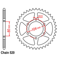 RK REAR SPROCKET - STEEL 45T 520P