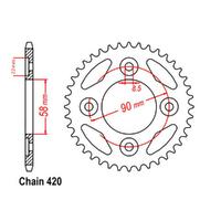RK REAR SPROCKET - STEEL 34T 420 PITCH
