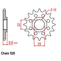 RK - STEEL 15T 520P FRONT SPROCKET