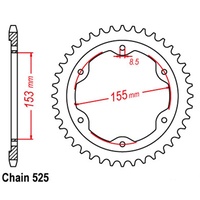 RK - STEEL 38T 525P REAR SPROCKET