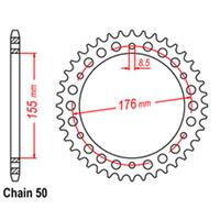 RK STEEL REAR SPROCKET 530 PITCH 45T