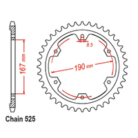 RK REAR SPROCKET - STEEL 50 TOOTH 525 PITCH