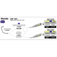 ARROW EXHAUST STAINLESS MID-PIPE - HONDA CBR 125 R '11-13