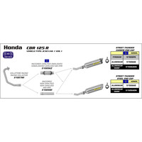 ARROW EXHAUST HOMOLOGATED ALUMINIUM STREET THUNDER SLIP-ON - HONDA CBR 125R '11-14 