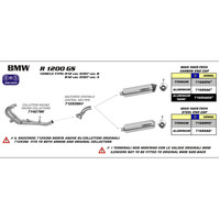 ARROW LINK PIPE - STAINLESS FOR MAXI RACE-TECH SILENCERS - BMW 1200 GS/GS ADVENTURE '04-05