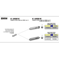 ARROW EXHAUST STAINLESS LOW MOUNT MID-PIPE - BMW K1200S/R '05-06 