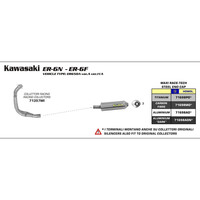 ARROW COLLECTORS - RACING 2:1 STAINLESS - KAWASKI ER-6N/ER-6F '05-11 KAWASAKI VERSYS 650 '07-14