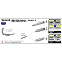 ARROW COLLECTOR - RACING 4:2:1 STAINLESS - SUZUKI GSX & GSF 650 / 1250 BANDIT