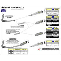 ARROW LINK PIPE - STAINLESS SUZUKI GSX-R 600/750 '08-10