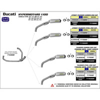 ARROW COLLECTORS - RACING 2:1 STAINLESS - DUCATI HYPERMOTARD 1100 '07-12